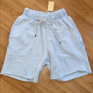 NWT MNML Light Blue Drawstring Shorts Bleached Out Small Desaturated Streetwear